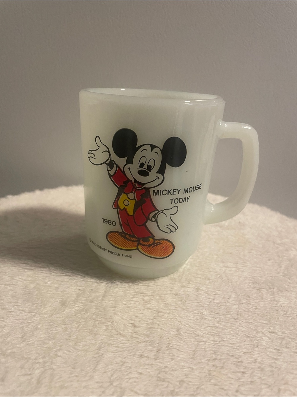 Mickey Mouse Milk Glass Cup Mug Anchor Hocking Pepsi Collector Series 1979 (MM)